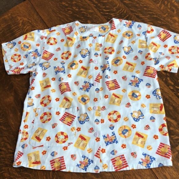 Ni-Q-Ta Light Blue With Sporty Bears Shirt and Shorts Pajama Set Size M - Picture 2 of 16